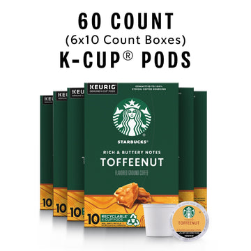 Starbucks K-Cup Coffee Pods - Medium Roast Toffeenut - 10 Count (Pack of 6)