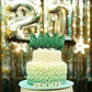 Gyufise Paper Palm Fan Cake Toppers, 6Pcs Light Green, W 4.7 x H 5.1 inches, Model ZN0680-11, for Birthday &