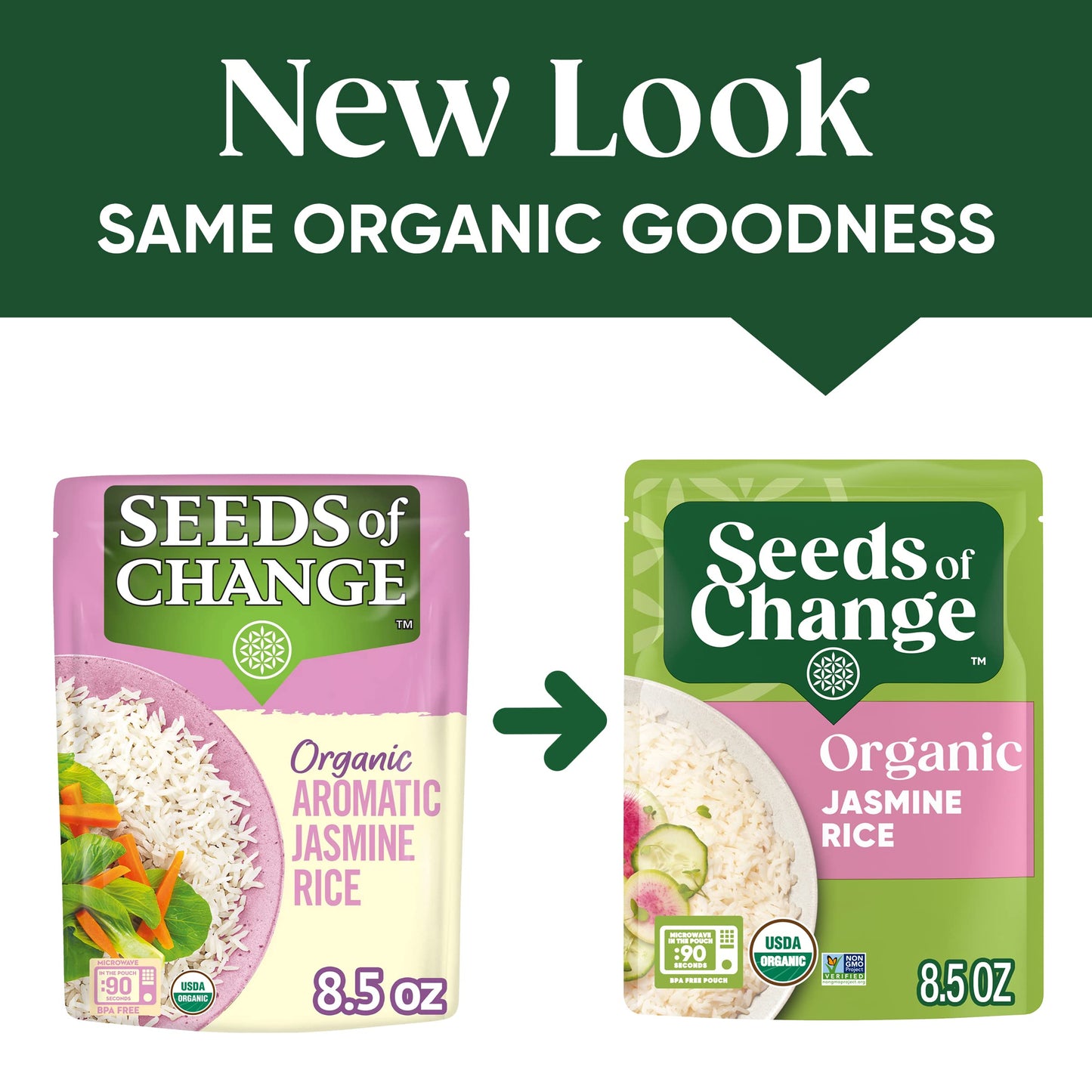 Seeds Of Change Certified Organic Jasmine Rice, Organic Food, 8.5 Oz Pouch