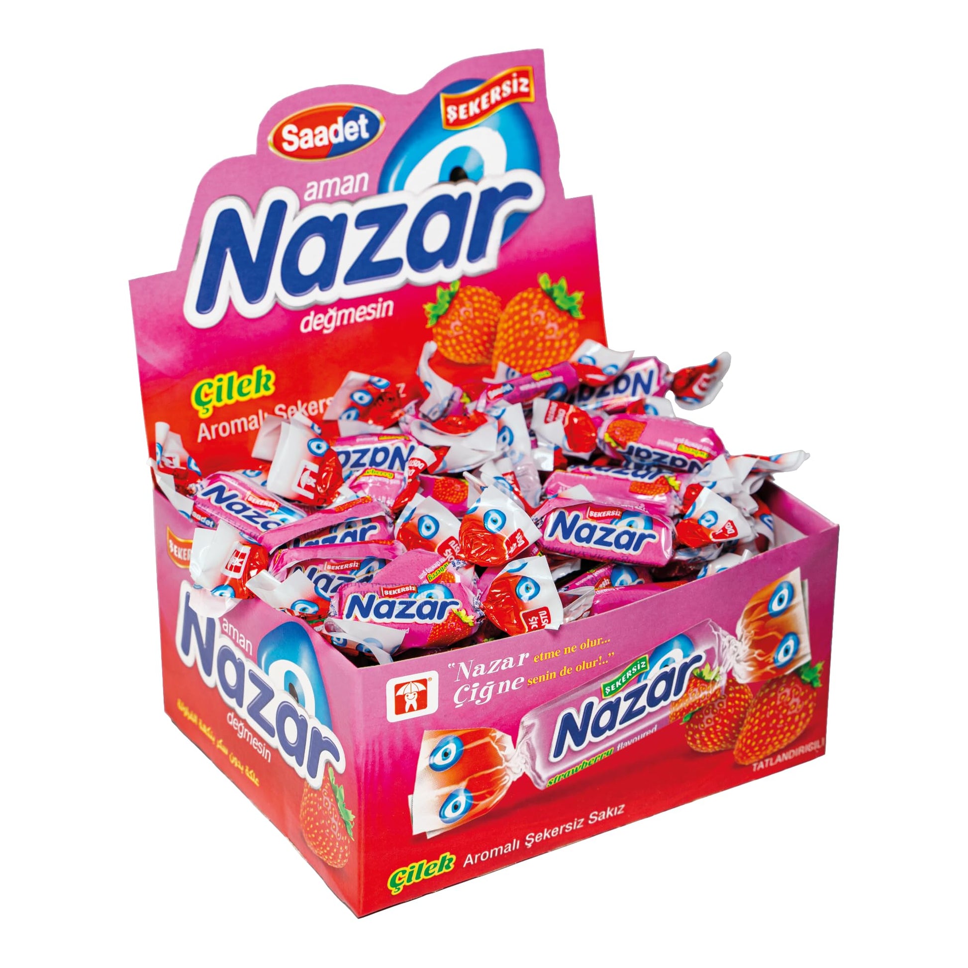 NAZAR Strawberry Breeze Sugar-Free Jawline Exerciser Chewing Gum | Freshens Your Breath | Supports Oral Health | Individually Wr