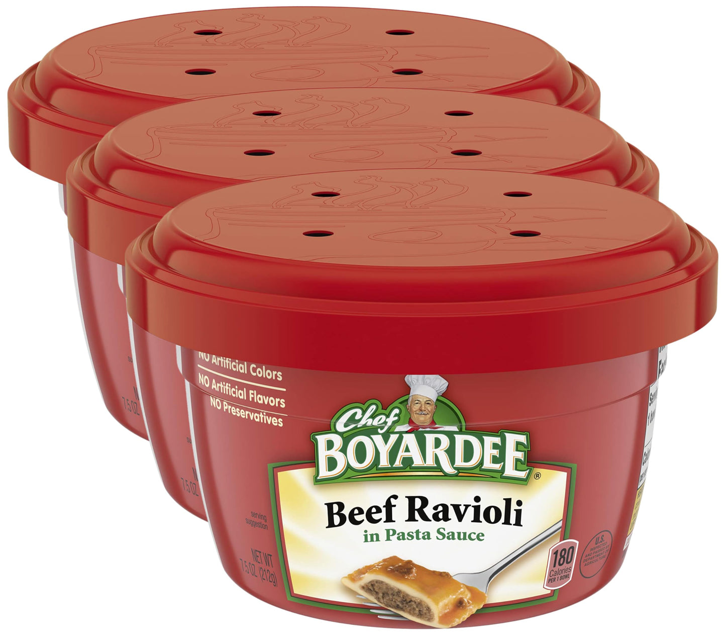 Mircowave Raviloi Chef Boyardee Beef Ravioli in Pasta Sauce, Microwave Food, 7.5 OZ Micr ...