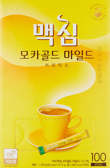 Maxim Mocha Gold Mild Coffee Mix 12G X 100Pc (2.64 Pound)