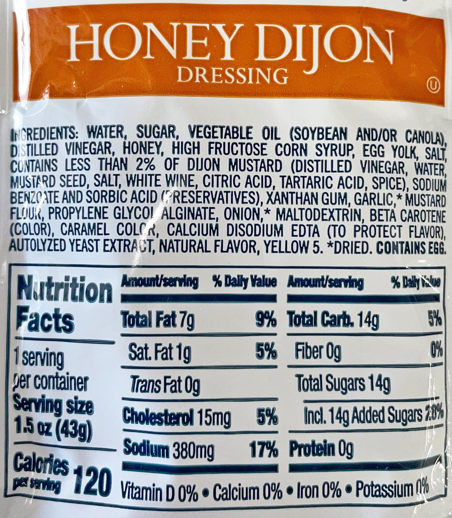 Salad Dressing 1.5 Oz. Packet | Pack Of 12 | (Honey Dijon Mustard)