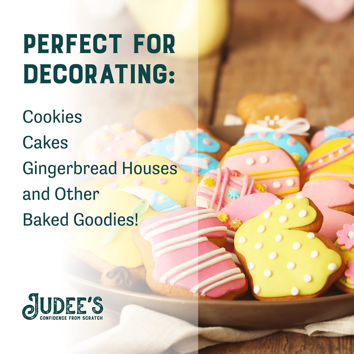 Judees Royal Icing Mix - Non-GMO, Gluten-Free - 8 oz for Baking and Decorating Cookies
