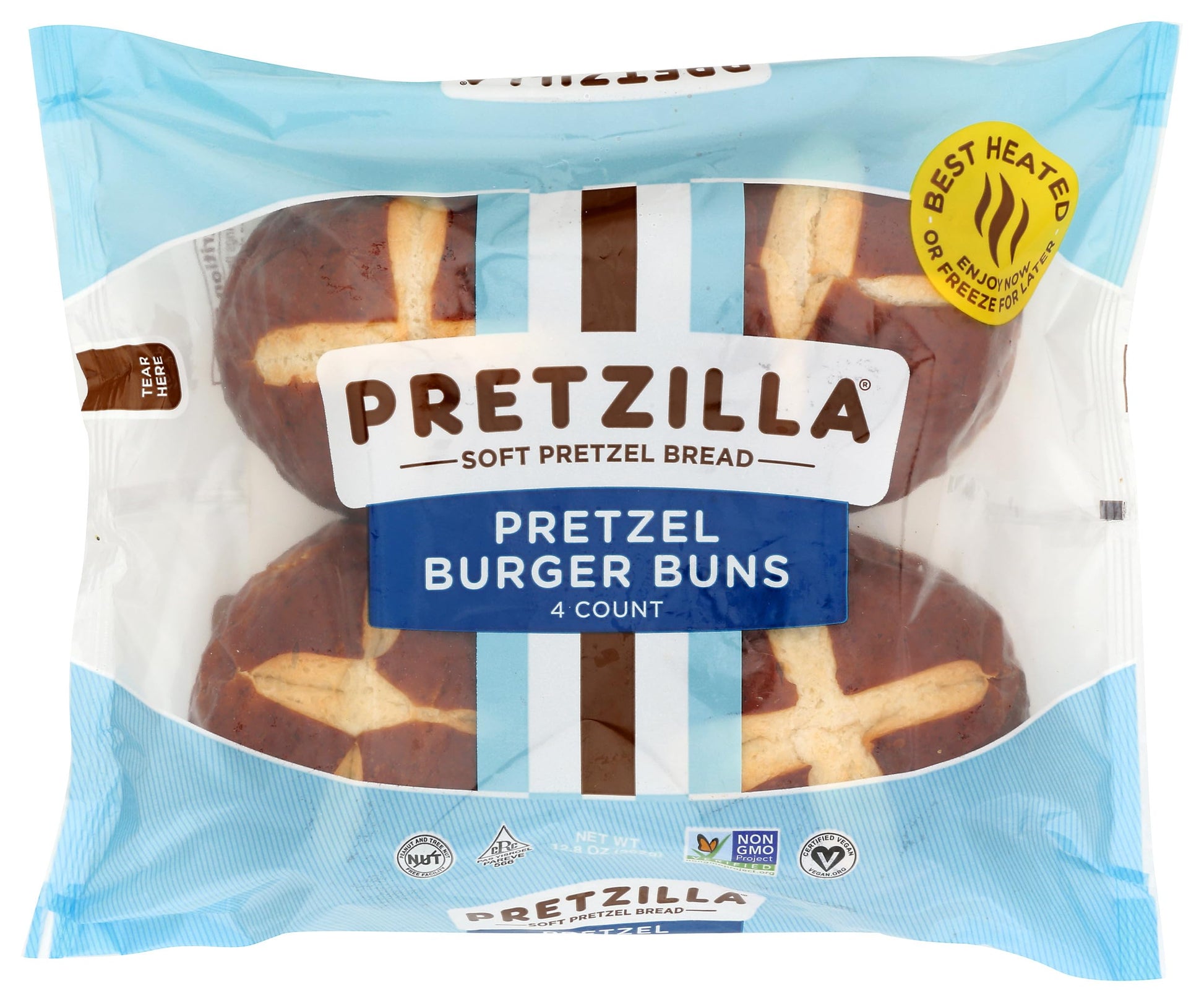Pretzilla Hamburger Pretzel Buns 4Ct, 12.8 Oz
