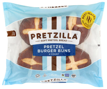 Pretzilla Hamburger Pretzel Buns 4Ct, 12.8 Oz