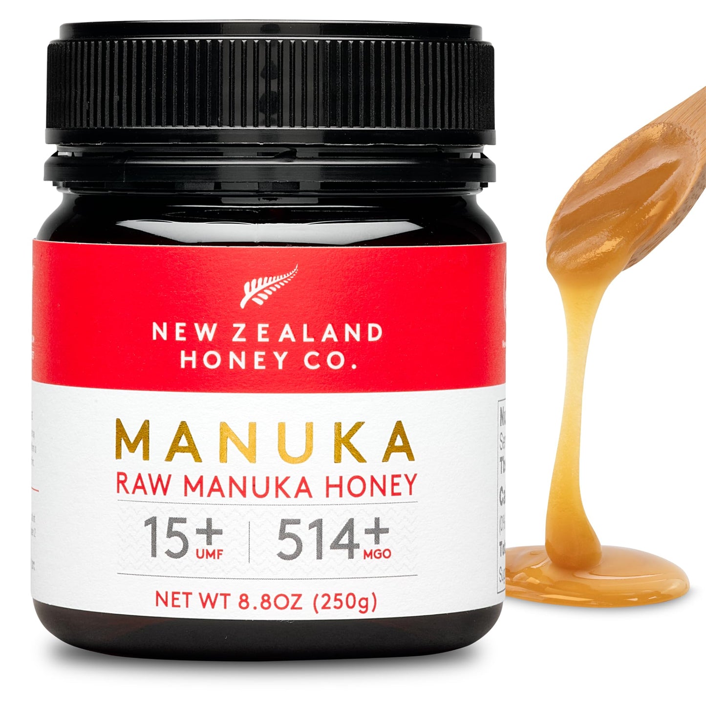 New Zealand Honey Co. Raw Manuka Honey UMF 15+, MGO 514+, 8.8oz