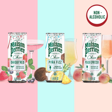 Maison Perrier Flavored Sparkling Beverage, Low Calorie Mocktails, 12-Pack, 8.45 Fl Oz Each, Model 074780425667