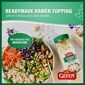 Gefen Onion Garlic Ramen Salad Toppers, 10 Oz | Ready To Use | Crunchy Salad Topping | Ramen Noodle Crunch | Soup Toppers