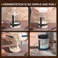 77L Sourdough Starter Jar Kit with Date Marker, Thermometer, Food-Grade Sc r, Cloth Cover, Acacia Wood Lid, 35 oz, Transparent