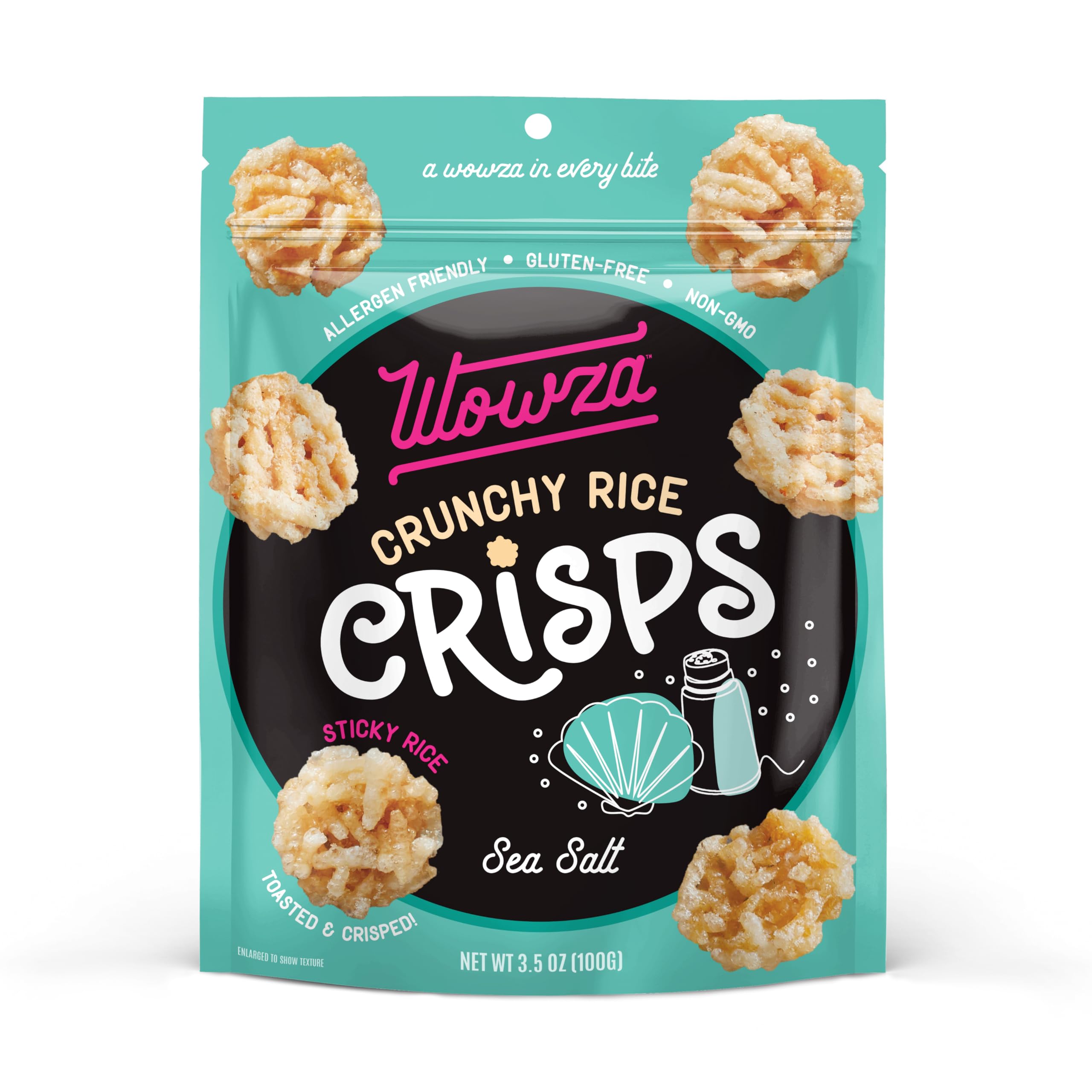 Wowza Sea Salt Rice Crisps, Healthy Sticky Rice Crunchy Rice Crisps, 3 ...