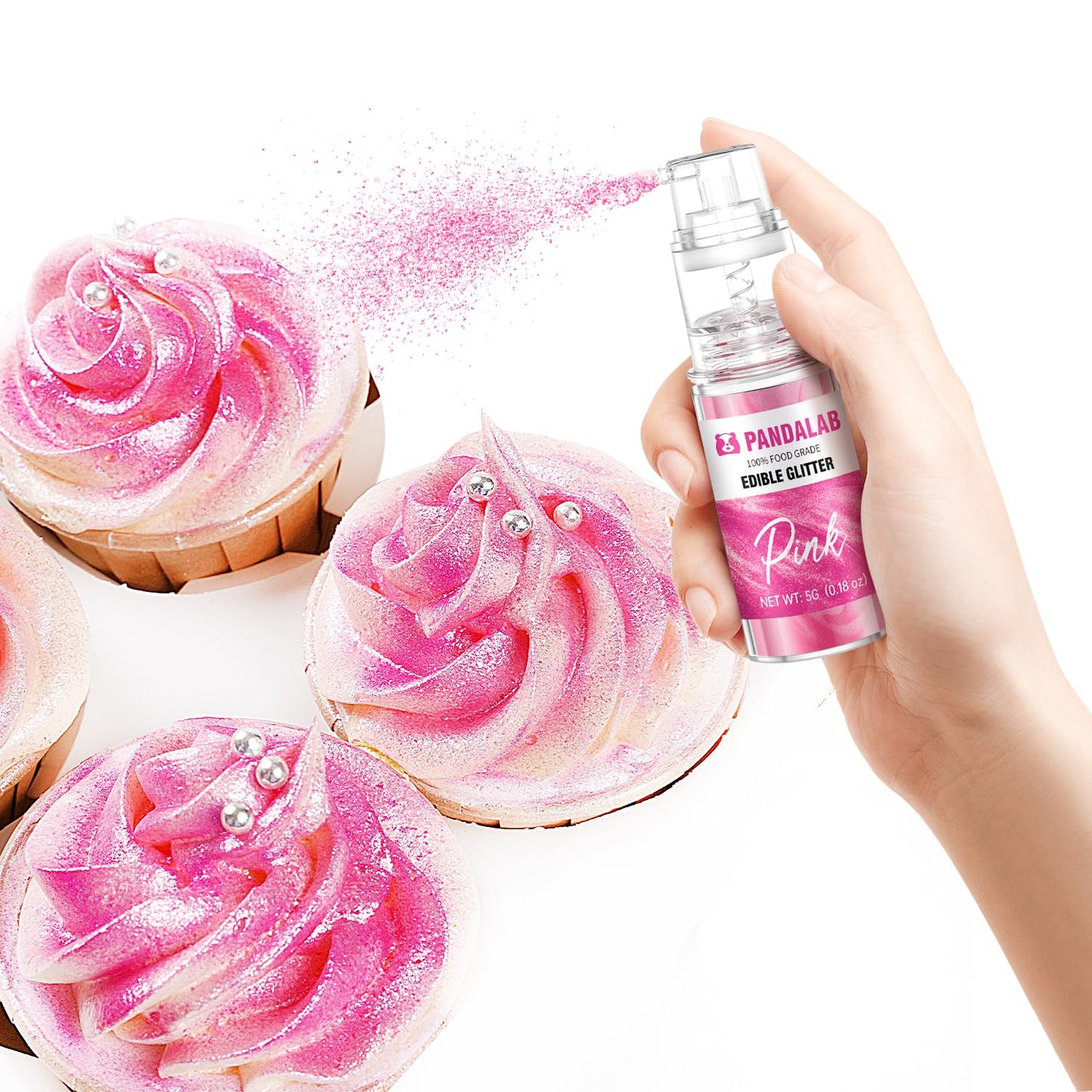 Edible Glitter Spray - Pink Blue Green Purple Food Grade Dessert Decorating Shimmering Glitter For Drinks, Cake, Fondant, Chocol