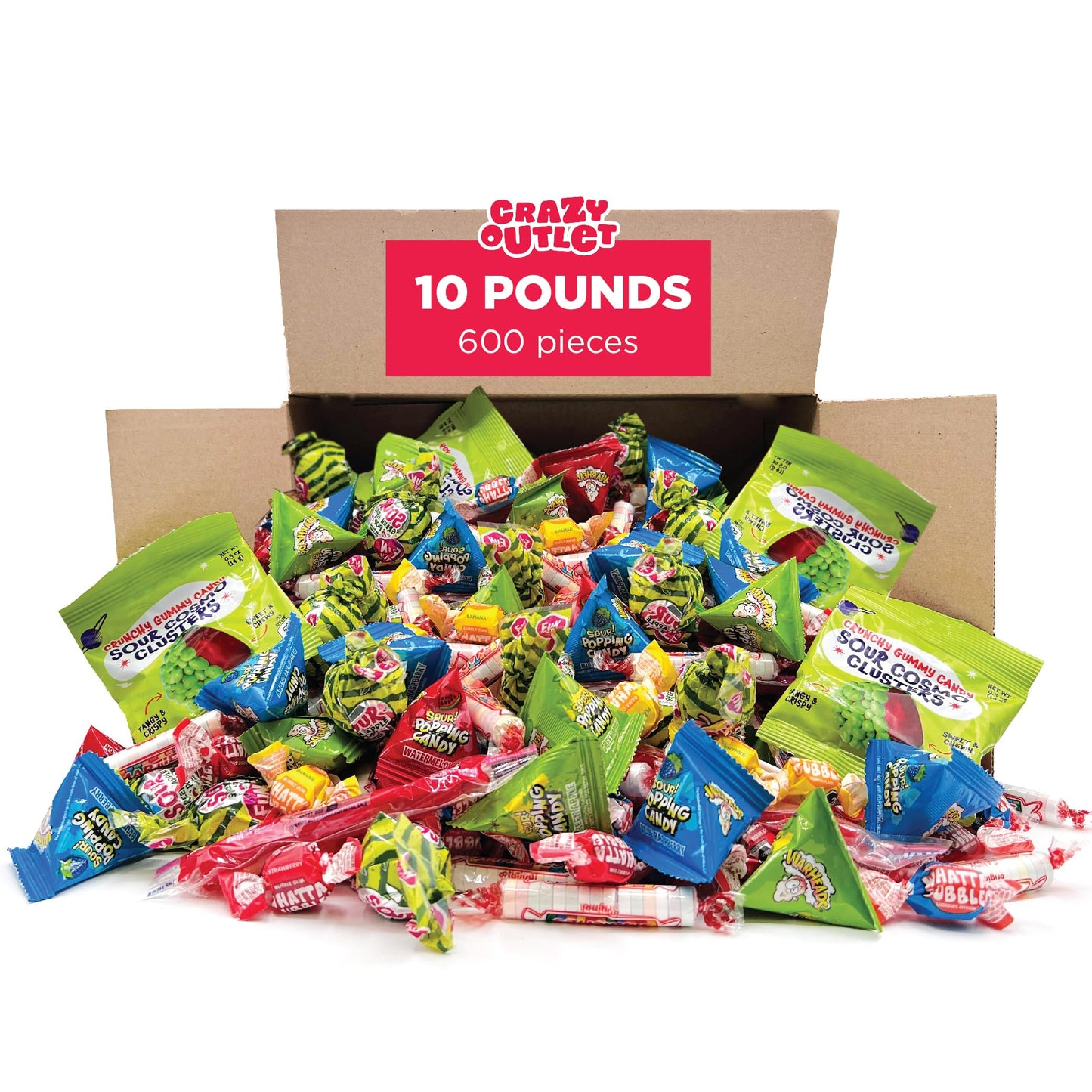 Candy Variety Pack - 10 Pounds Over 700 Pieces - Smarties, Taffy, Lollipops, Fruit Gum - Pinata Stuffers - Bulk Box