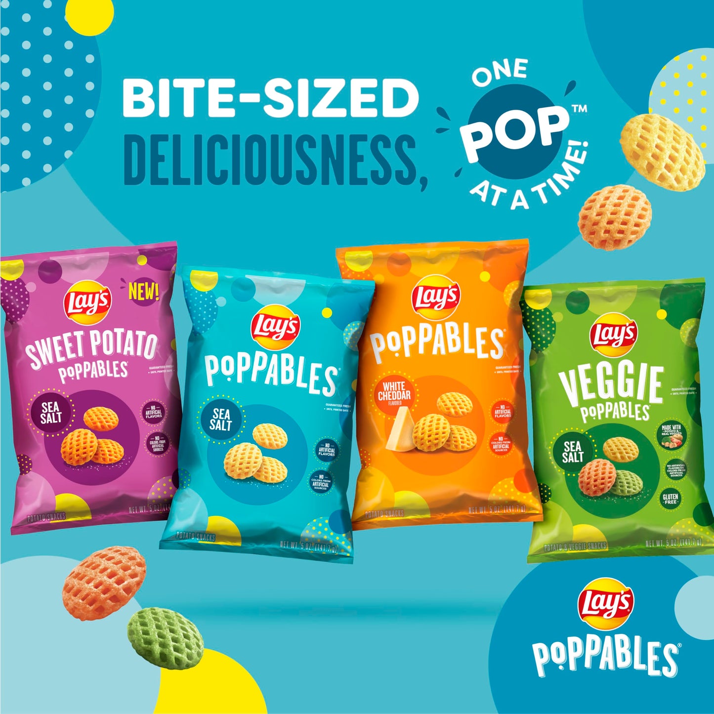 Lays Veggie Poppables  Gluten Free Snacks Variety Pack  0.5 Oz (Pack of 21)