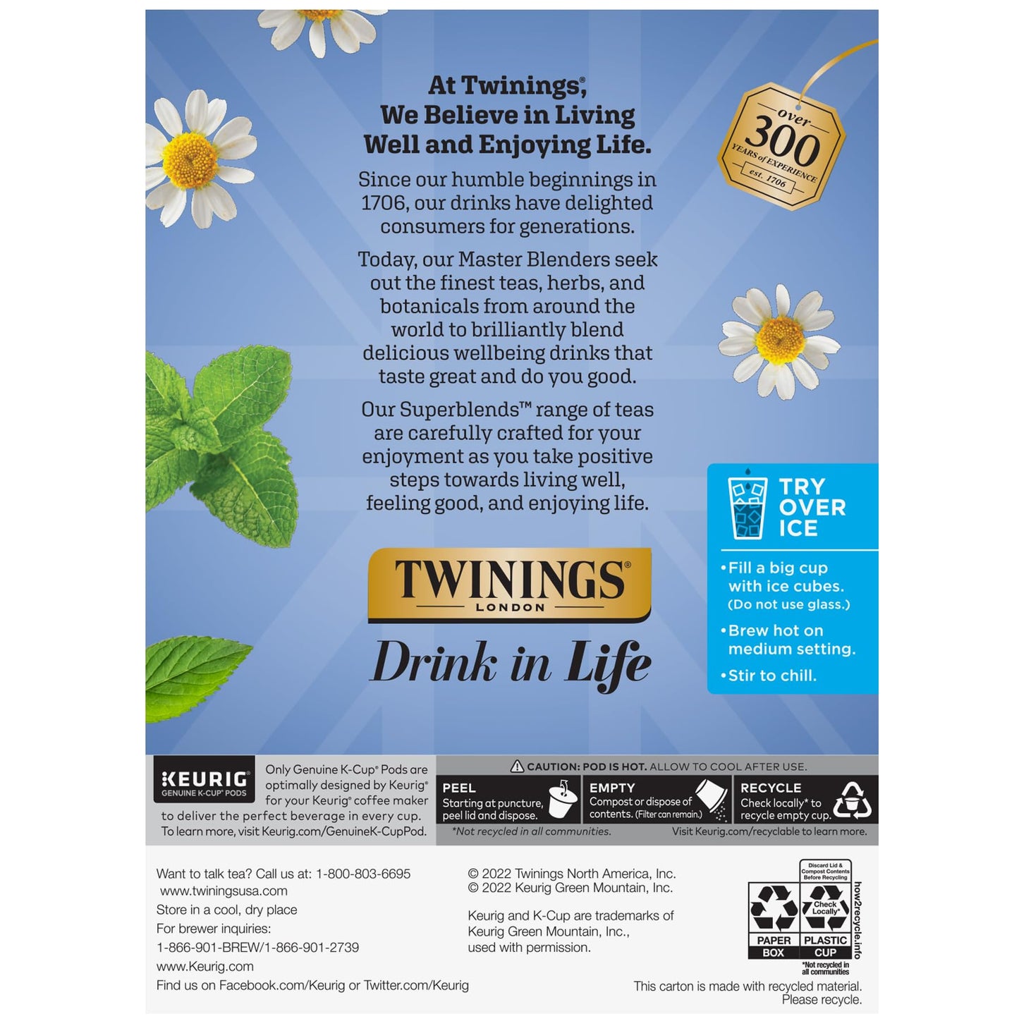 Twinings Nightly Calm Herbal Tea K-Cup Pods, 24 Count, Compatible with Keurig