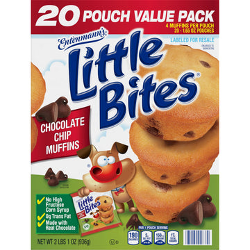 Entenmann'S Little Bites Chocolate Chip (Value Pack) Mini Muffins, 20 Packs, 33 Oz