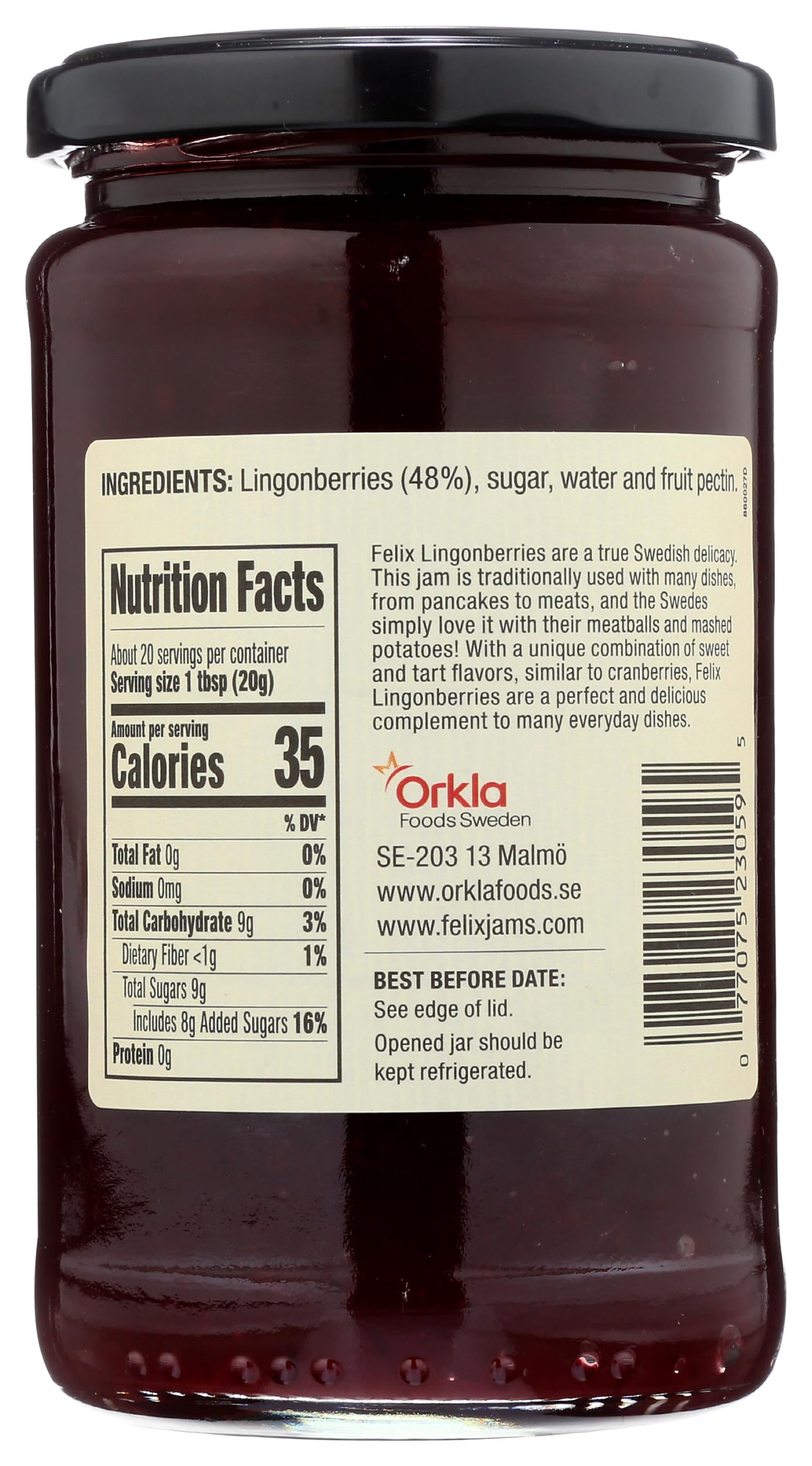 Felix Wild Lingonberries Spread - 14.5 Ounce (Pack of 8) - Delicious Fruit Spread, Perfect for Toast and Desserts