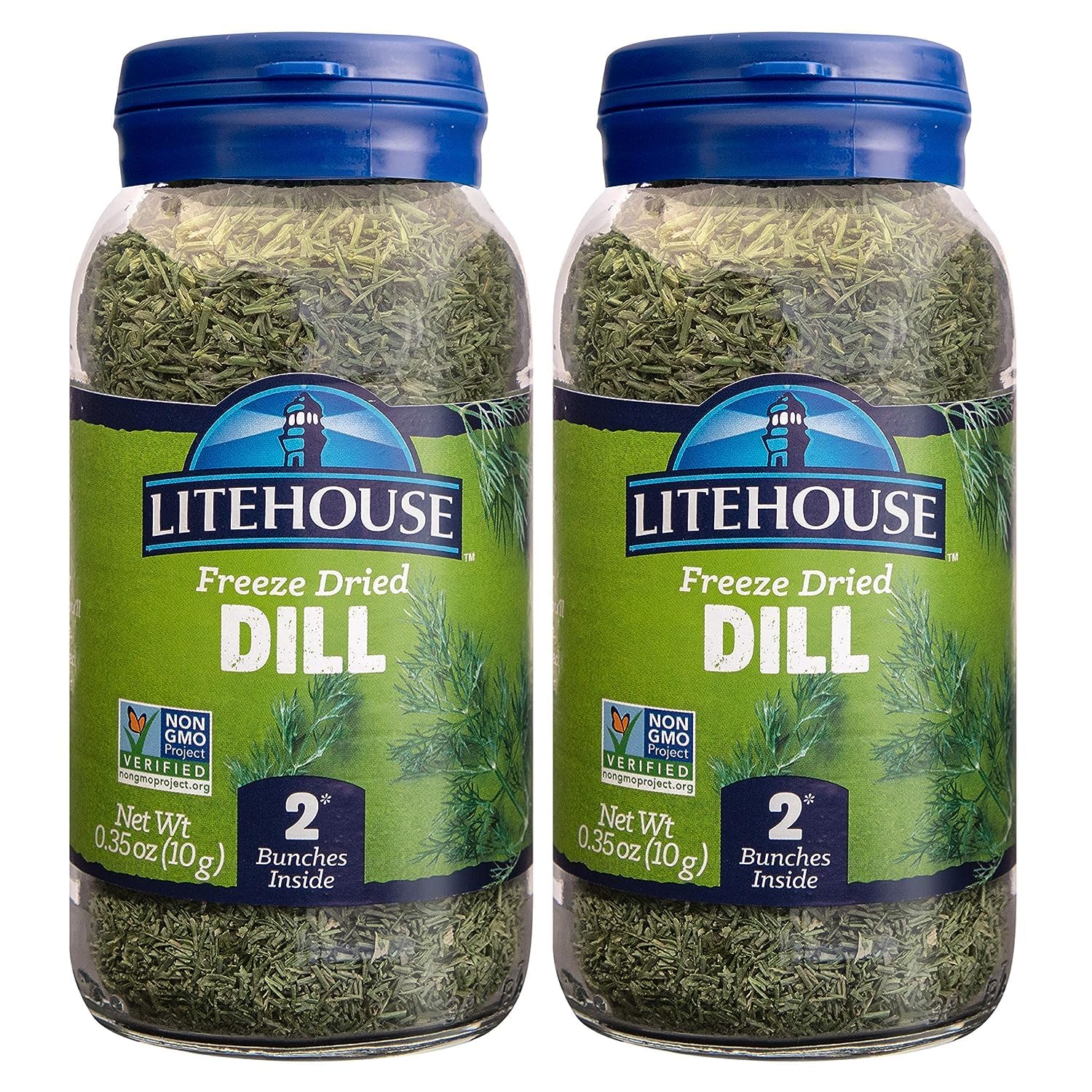 Litehouse Freeze Dried Dill - Organic Dill Weed Seasoning, Non-GMO, Gluten-Free, 0.35 Ounce (Pack of 2)
