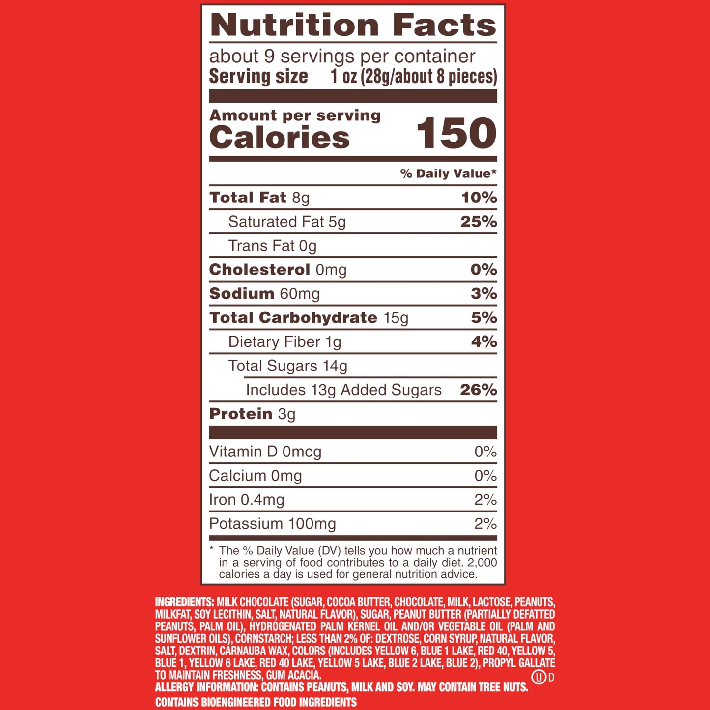 M&M'S Mega Peanut Butter Chocolate Candy, Sharing Size, 8.6 Oz Resealable Bag