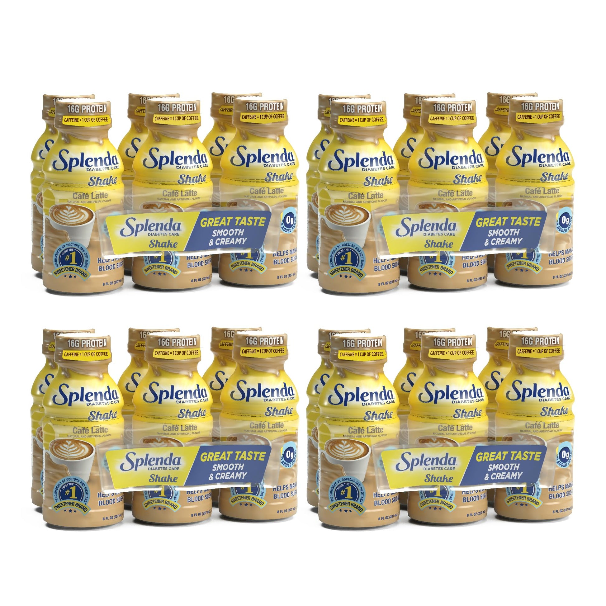 Splenda Diabetes Care Shakes - Meal Replacement Shake, Caf   Latte, 8 Fl Oz (Pack Of 24)
