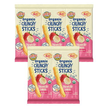 Earth'S Best Organic Baby Food, Dissolvable Teething Snack For Babies 6 Months And Older, Strawberry Banana Crunchy Sticks, .56 