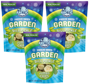 Arctic Farms Freeze Dried Kosher Dill Pickle Jumbo Chips (Small Bag) (Pack of 3)