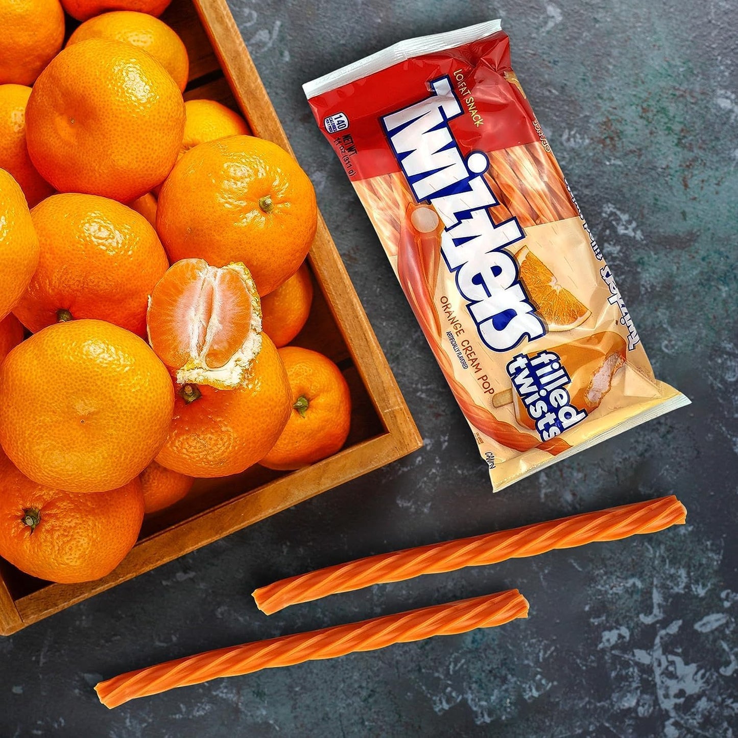 9 SHANIS ROOTS SHOOTS Cream Filled Twists Licorice Candy Orange Flavor Soft Chewy Treat 11oz Bags (Pack of 2)