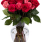 Benchmark Bouquets - 24 Stem enhanced Blushing Beauty Roses (Glass Vase Included) - Flowers for Delivery - Gift for Graduation, Birthday, Anniversary, Sympathy, Get Well, Congratulations