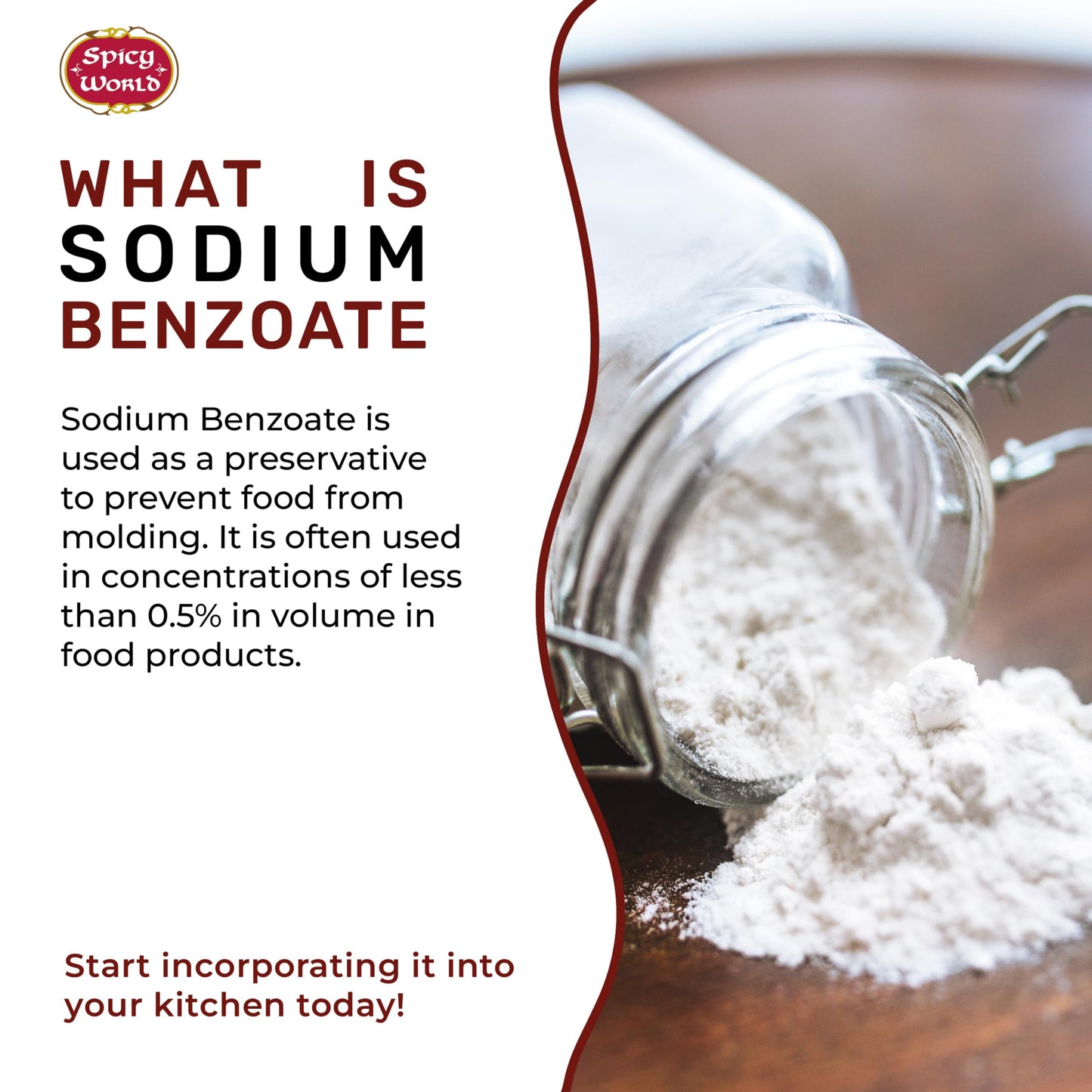 Spicy World Sodium Benzoate 8 Oz - 99% Usp/Fcc Grade, Additive And Preservative