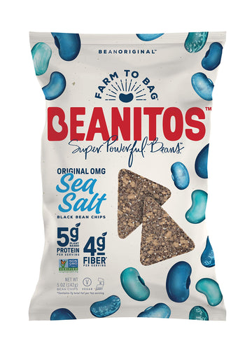Beanitos Black Bean Chips with Sea Salt, The Healthy, High Protein, Gluten free, and Low Carb Vegan Tortilla Chip Snack, A Lean 