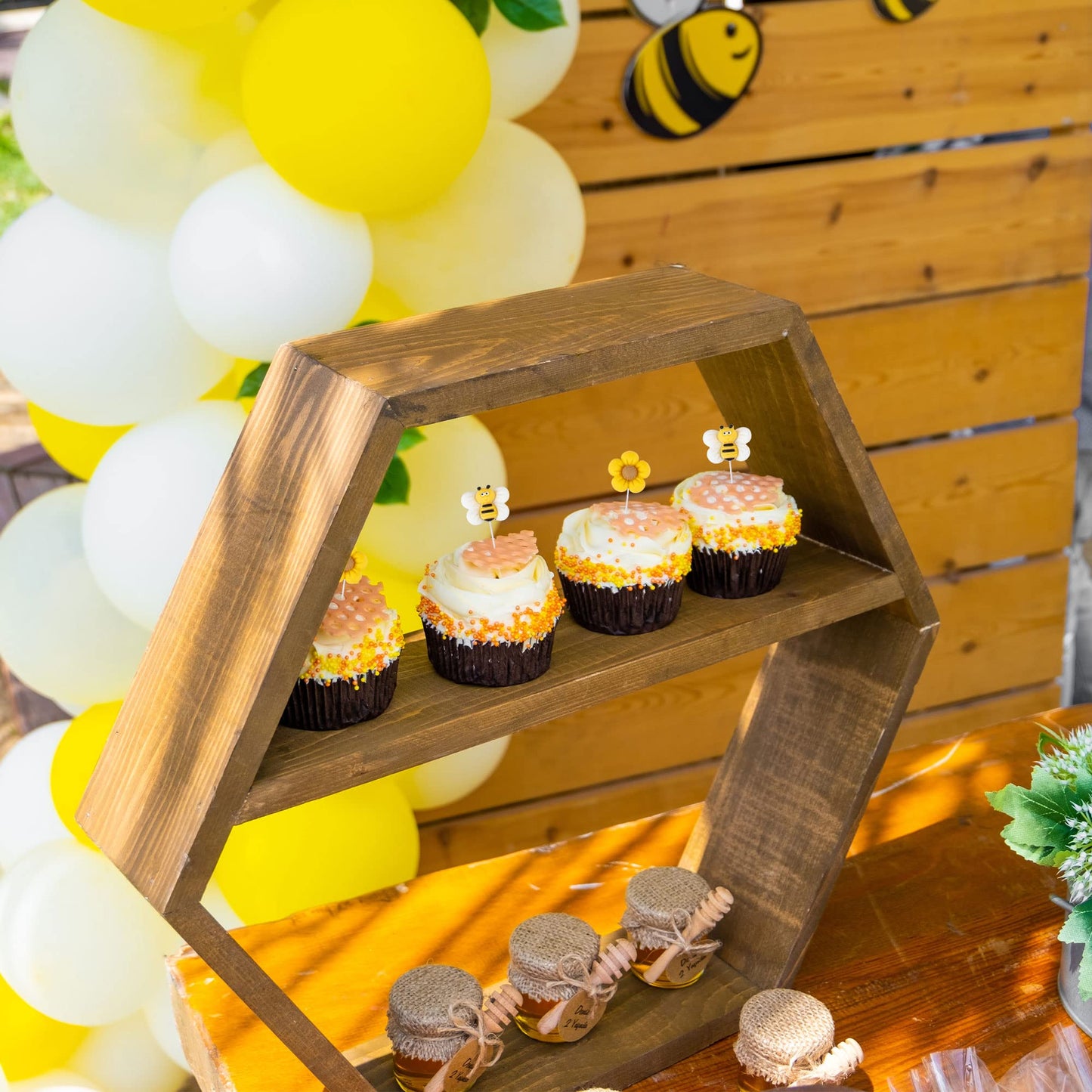 Gyufise 24Pcs Bumble Bee Cupcake Toppers Oh Babee Flower Cupcake Picks Babyshower Cake Decorations For Bee Theme Baby Shower Kid