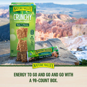 Nature Valley Crunchy Granola Bars Oats 'N Honey - 98 Bars Of 2 Bar Pouches Of 49Ct-1.49Oz