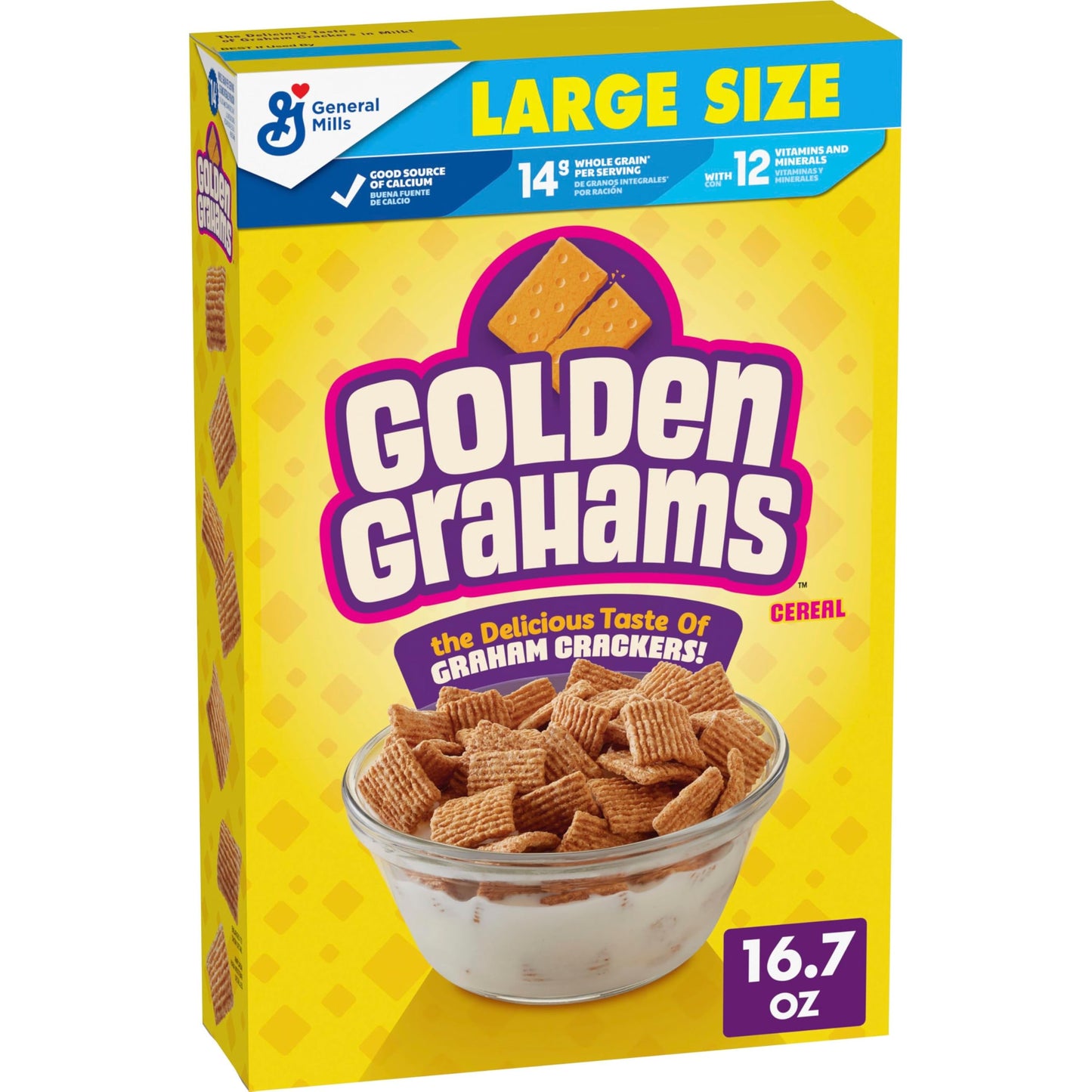 Golden Grahams Breakfast Cereal, Graham Cracker Taste, Whole Grain, 16.7 oz