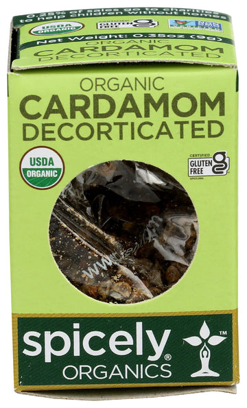 Spicely Organic Cardamom Decorticated 0.35 Ounce Ecobox Certified Gluten Free