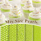Twisweet Green Pearl Sprinkles for Cake Decorating, Edible Sugar Pearls for Baking, Mix Size, Cake Topper Cupcake Cookie Ice Cre
