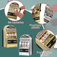 Gersoniel  card-style Cake Decorations Set - 21 Pieces, Mini Slot Machine,  card-style Chips, Dices, Plastic, Perfect for Las Vegas Theme Parties