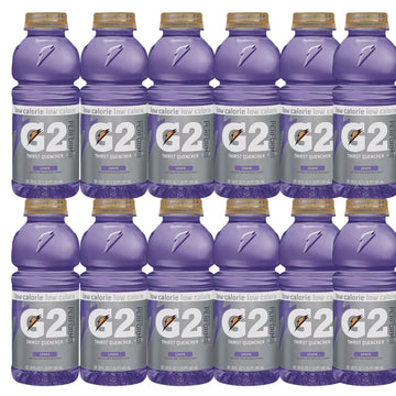 Vallary Gatorade Low-Calorie Sports Drink, Grape Flavor, 20 Fl Oz Bottles, Pack of 12