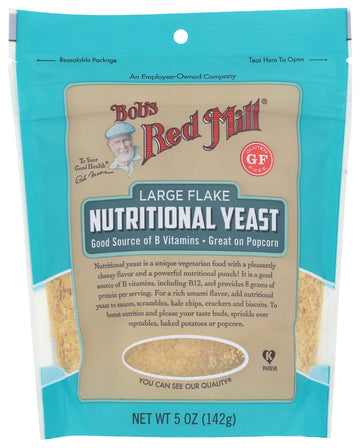 Bob'S Red Mill Nutritional Yeast Seasoning, 5 Ounce (Pack Of 4) – Non-Gmo, Vegan, Gluten Free – Good Source Of Protein & Vitamins – Nutritious Savory Parmesan Cheese Substitute