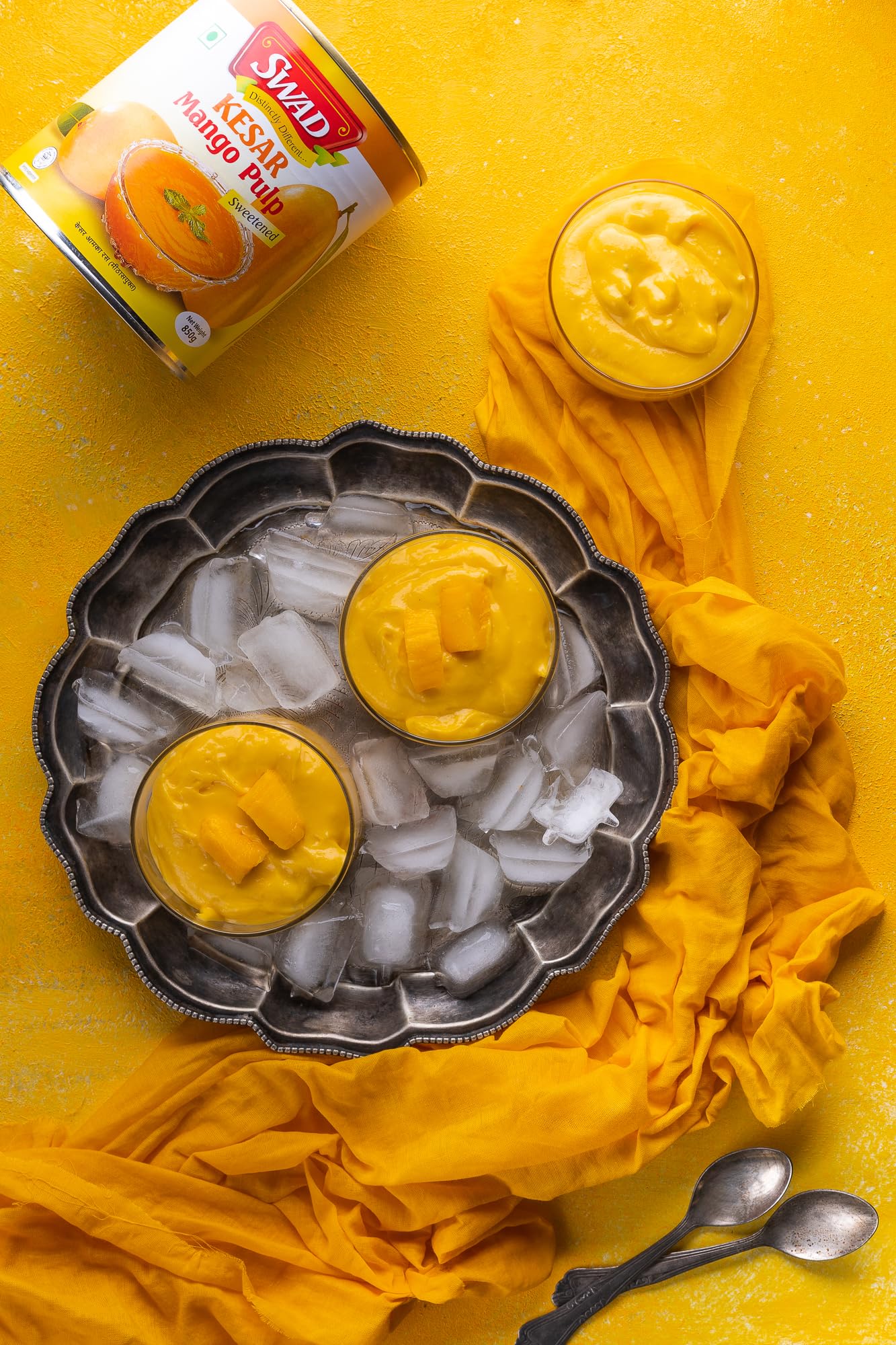 Swad Kesar Mango Pulp Sweetened, 850G