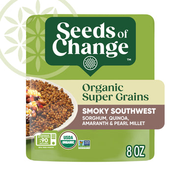 SEEDS OF CHANGE Organic Super Grains Smoky Southwest Side Dish, 8 OZ Pouch (Pack of 6)