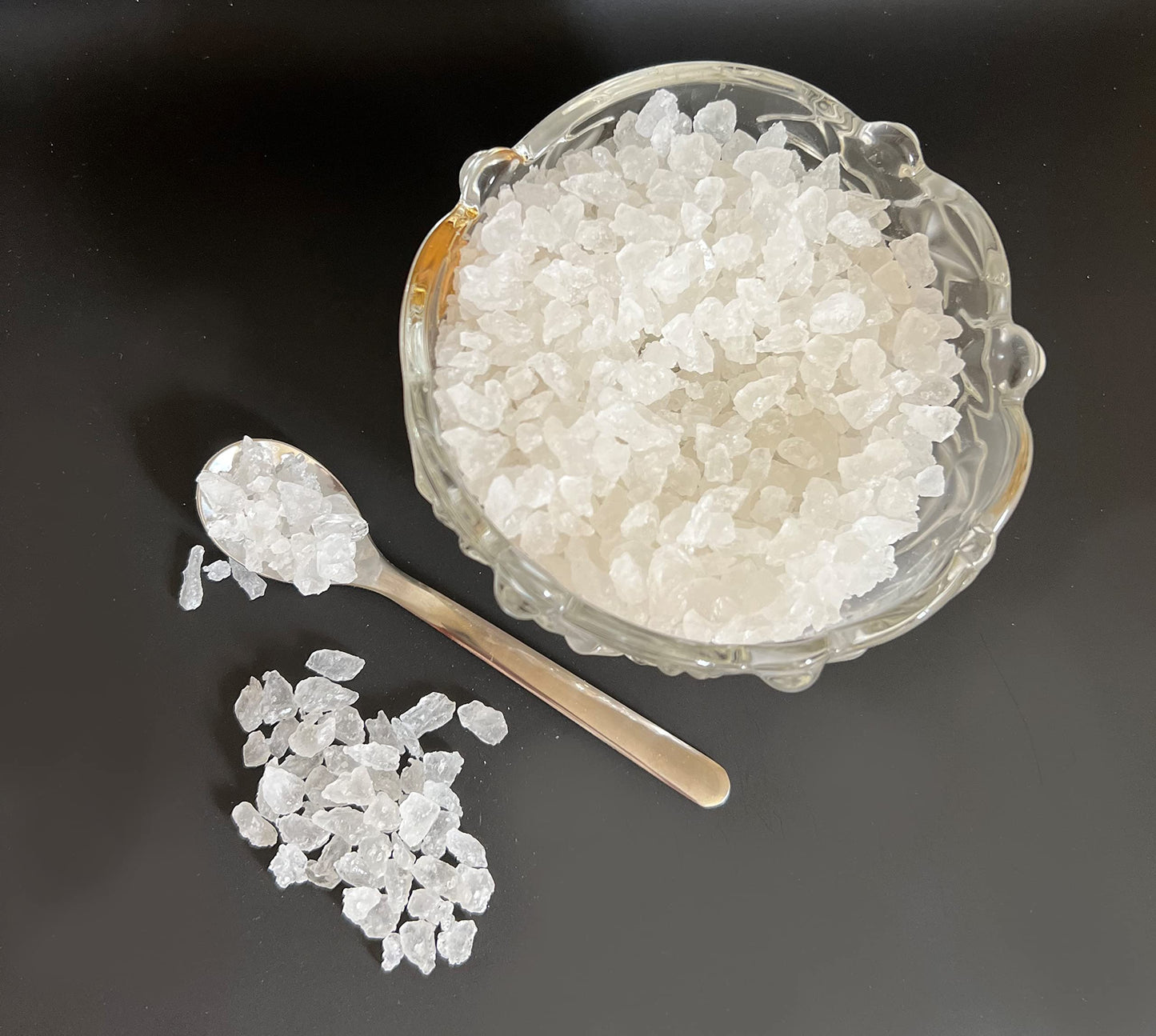 SweetGlob Old Fashioned White Rock Candy Crystals (Gems Rock Sugar Candy (Medium Crystal), 1 Pound)