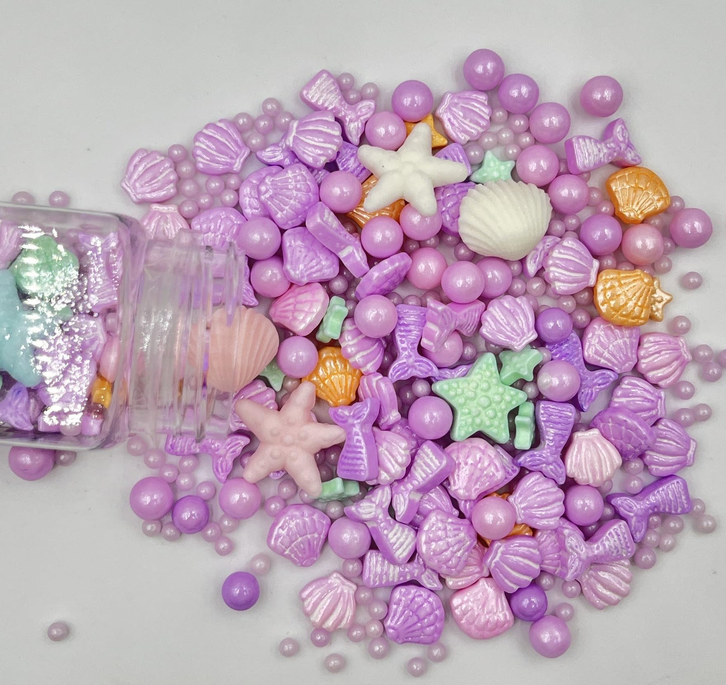 Sentovac Edible Purple Mermaid Pearl Sprinkles | Edible Cake Cupcake Sprinkles 1 Bottle 3.53Oz/ 100G | Cookie And Ice Cream Topp