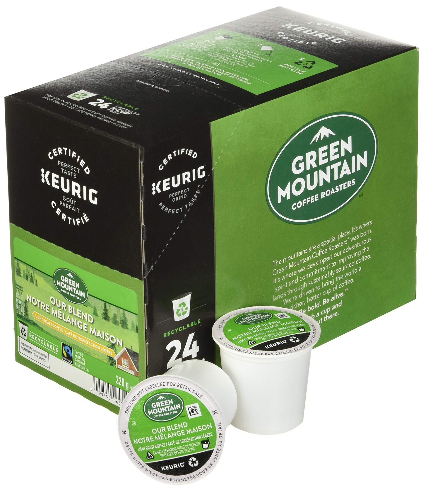 Green Mountain Coffee Our Blend K-Cup Portion Pack, Light Roast, 24 Count, Model 74-06570, Green