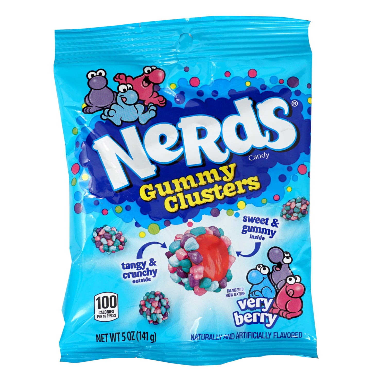 Nerds Gummy Clusters Very Berry, 5 Ounce Pouches (Pack Of 5), 1.5Lb Candy