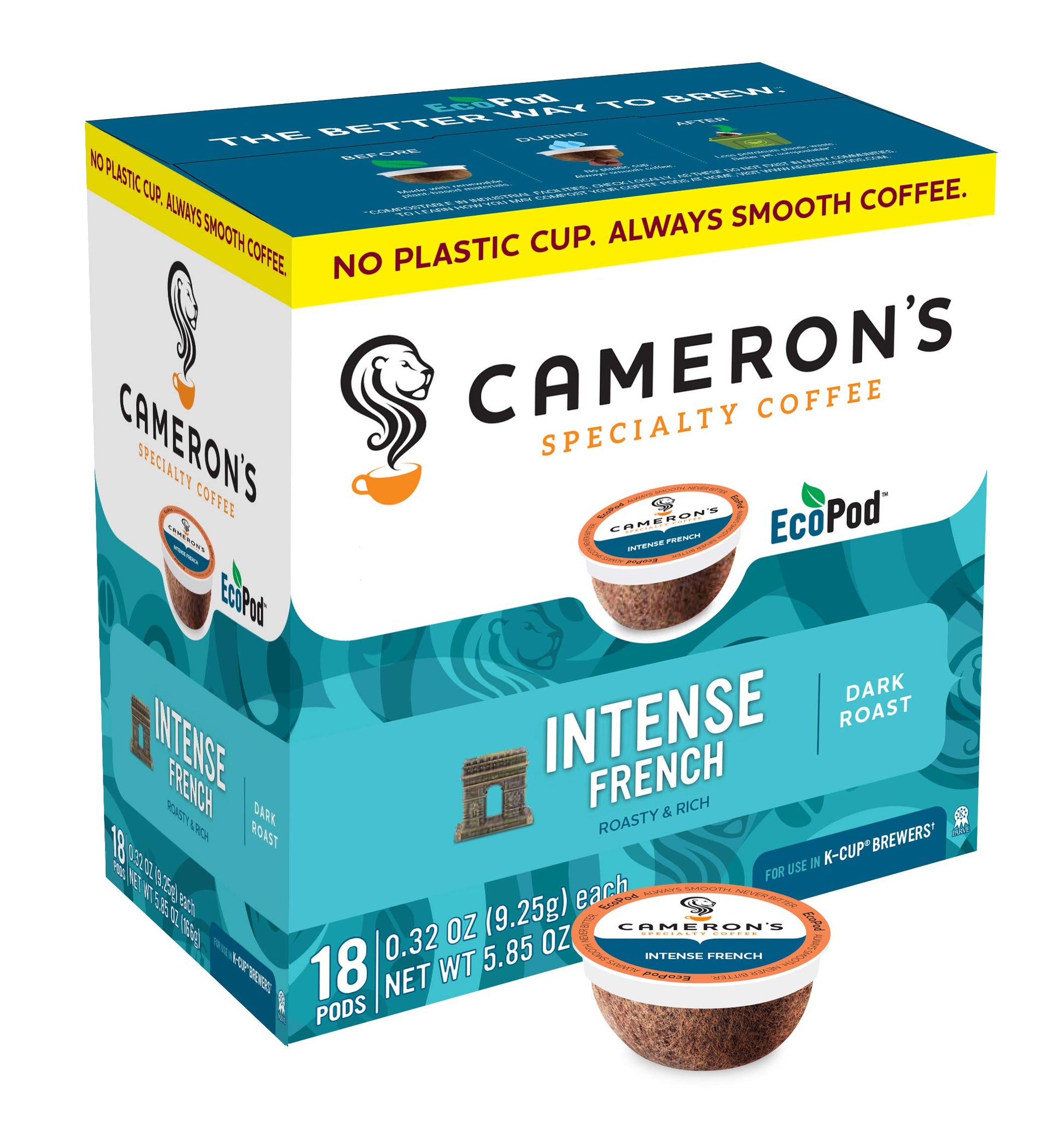 Cameron'S Coffee Single Serve Pods, Intense French, 18 Count (Pack Of 1)