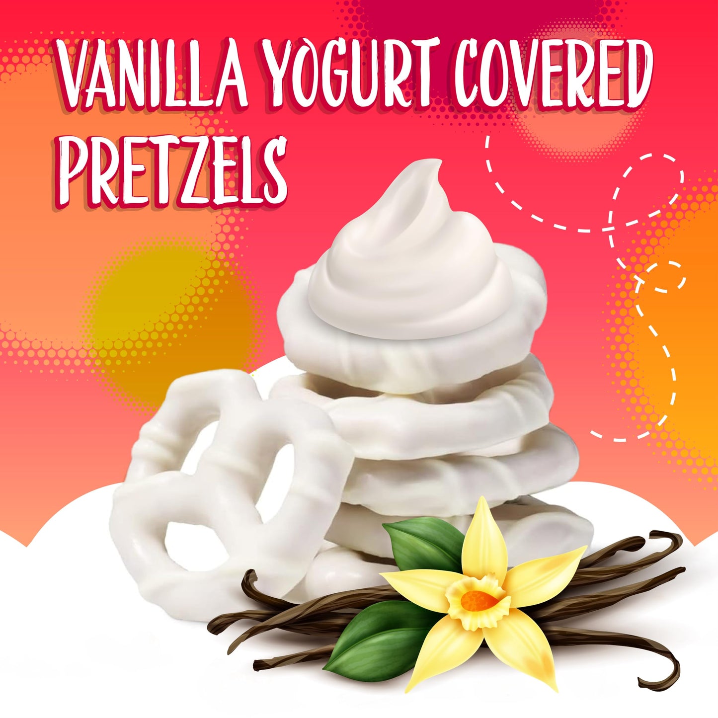 Vanilla Yogurt Covered Pretzels | 2-Pound Bag | Salted Pretzels in Sweet Vanilla Yogurt