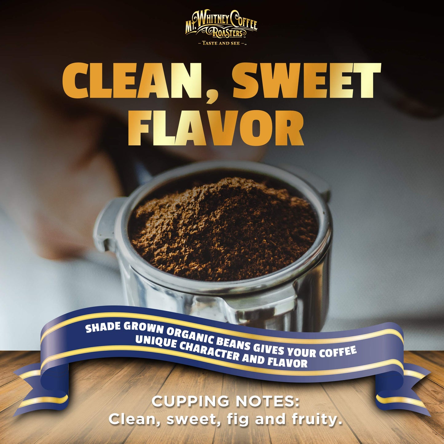 Mt. Whitney Coffee Roasters Decaf Coffee, Medium Dark Roast, Low Acid, Ground, 12 Oz