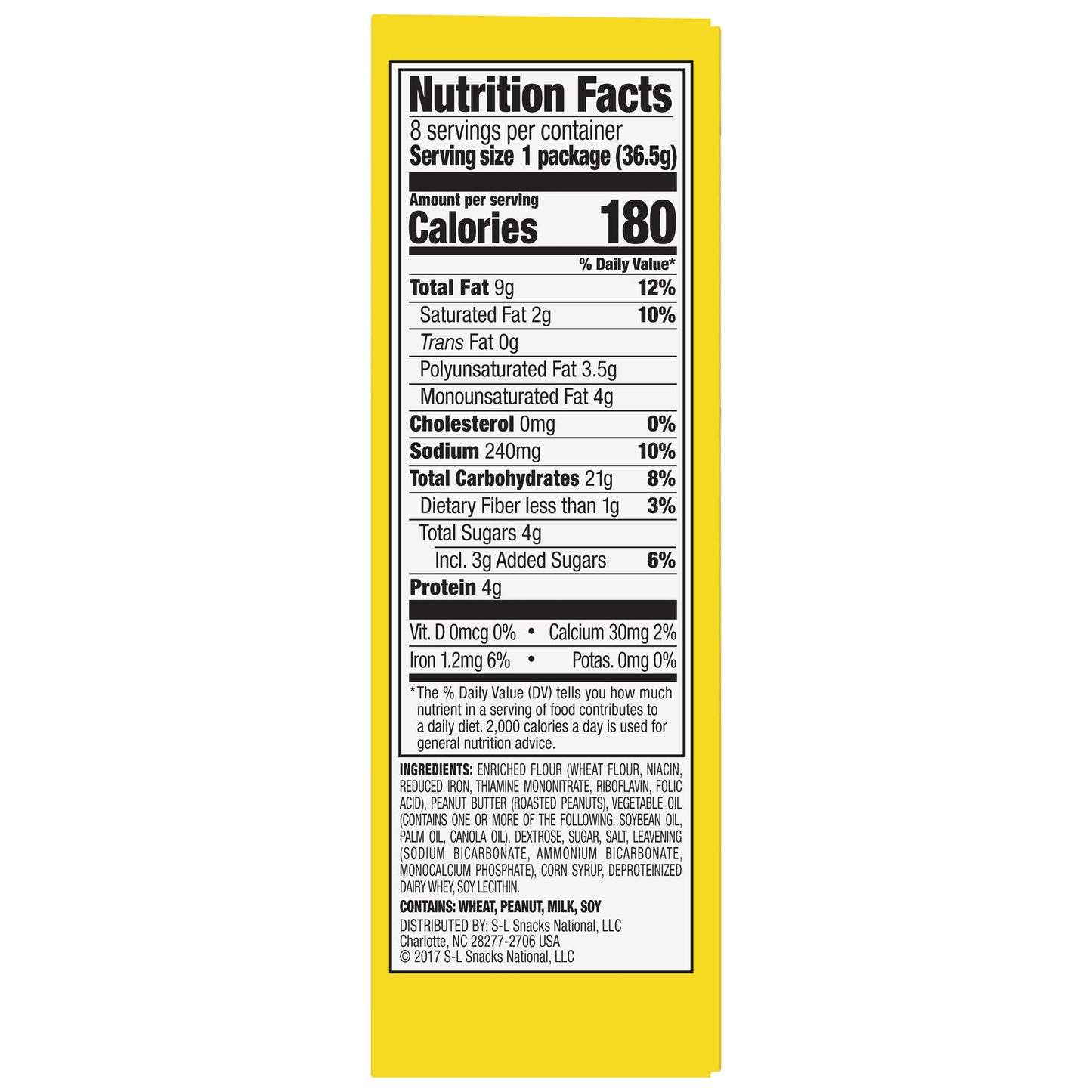 Lance Toasty Peanut Butter Sandwich Crackers 8 On The Go Packs (Pack Of 3)