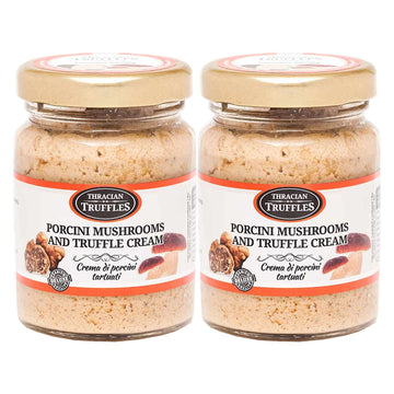 White Truffle and Porcini Boletus Edulis Mushrooms Cream Gourmet Sauce Truffle Paste Suitable for Pasta, Risotto, Pizza (2 x 80g