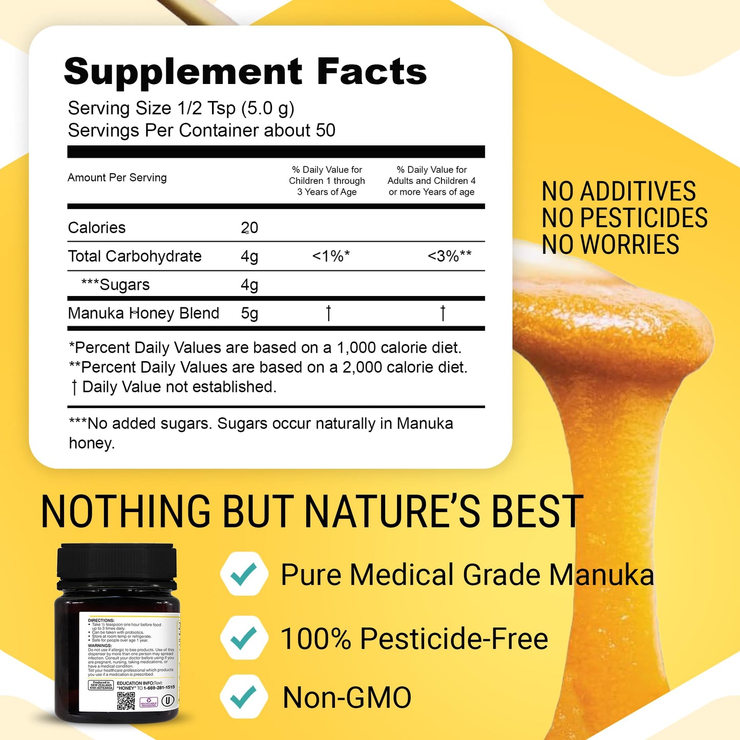 Manukaguard Enhanced Gold Energy Mgo 40 8.8 Oz. / 250G Raw Manuka Honey Blend